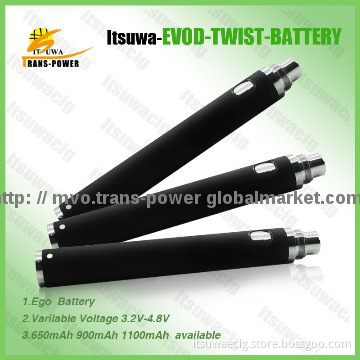 GMP factory EVOD twist battery 100mah /900mah/650mah